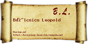 Bölcsics Leopold névjegykártya